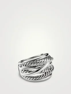 Crossover Ring In Sterling Silver