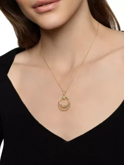 Crossover Trio Pendant Necklace In 18k Yellow Gold With Diamonds, 24mm