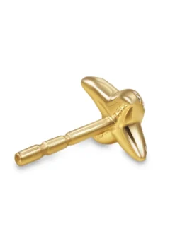 Crossover X Stud Earrings In 18k Yellow Gold With Diamonds, 6mm