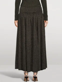 Crush Lurex Maxi Skirt