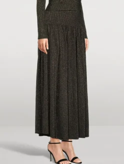 Crush Lurex Maxi Skirt