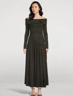 Crush Lurex Maxi Skirt