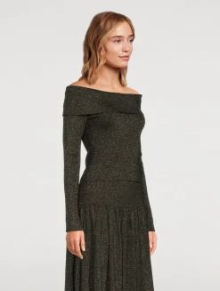 Crush Lurex Off-The-Shoulder Top