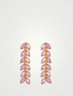 Crystal Leaves Strand Earrings