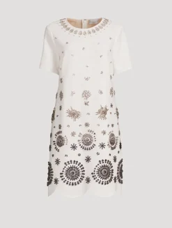 Crystal Medallion Shift Dress