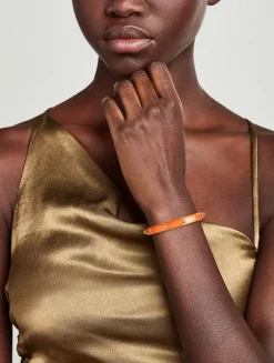 Crystal Studded Lucite Hinge Bangle Bracelet