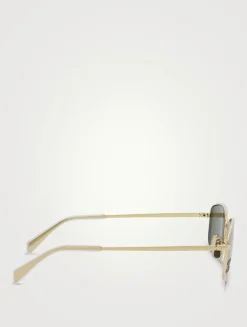 Crystal Triomphe Rectangular Sunglasses