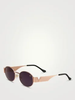 Cypher 24K Gold Plated Oval Sunglasses