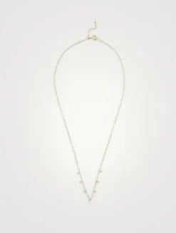 Danaé 18K Gold Necklace Dangle Necklace With Seven Diamonds