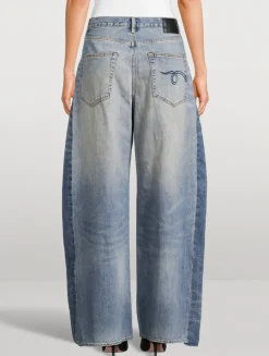 D'Arcy Inset Wide-Leg Jeans