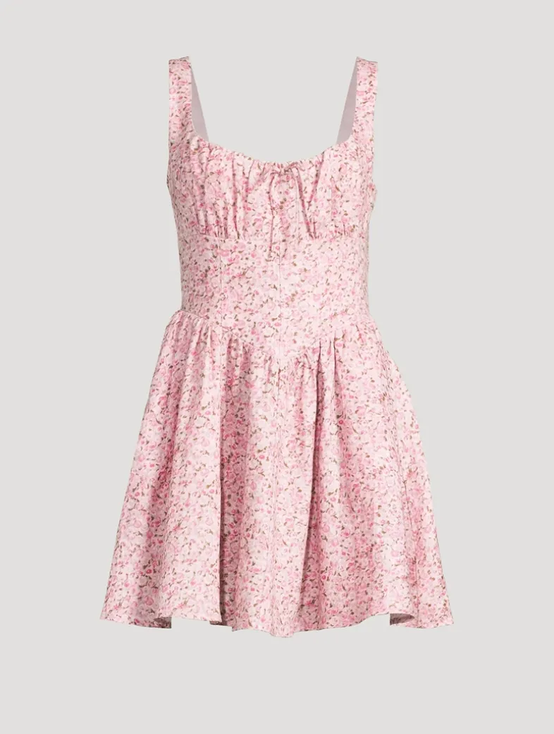 Daria Corset Mini Dress In Floral Print