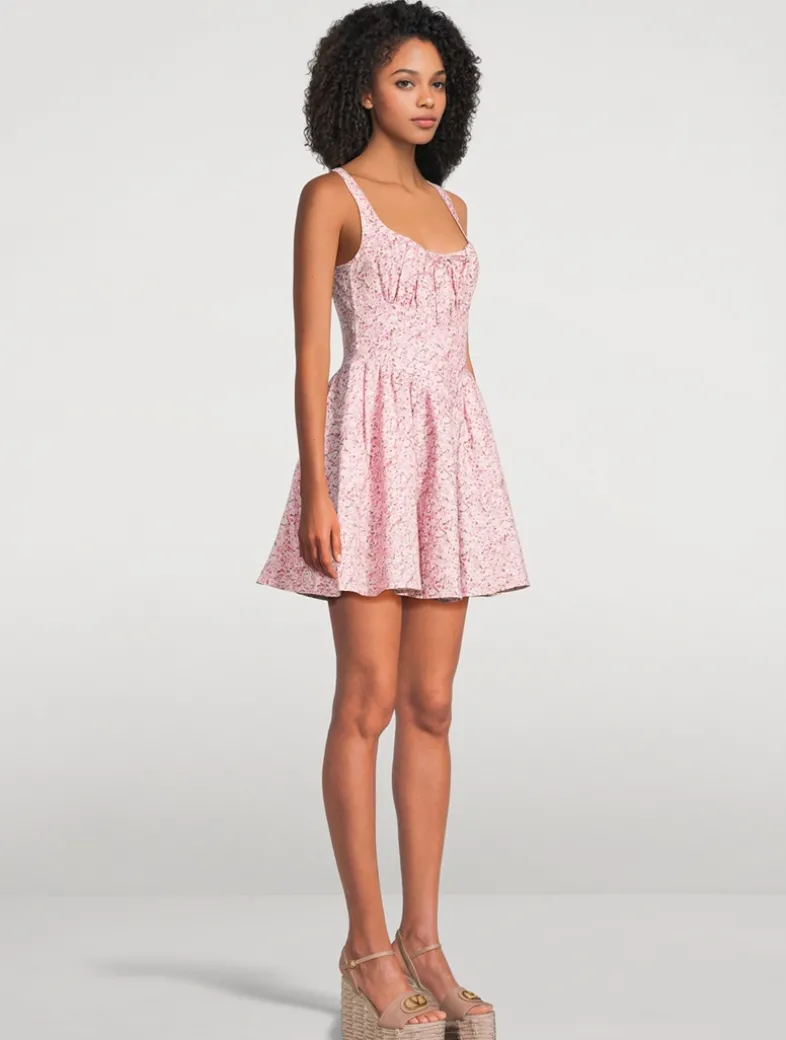 Daria Corset Mini Dress In Floral Print