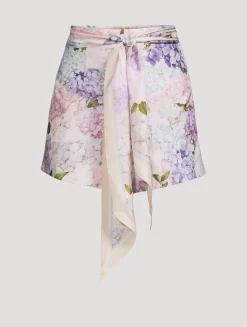 Dawning Belted Shorts In Floral Print