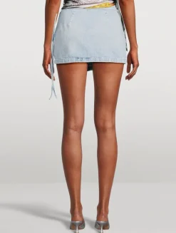 De-Lem Denim Wrap Mini Skirt