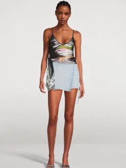 De-Lem Denim Wrap Mini Skirt