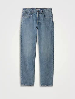Denim And Poplin Five-pocket Jeans