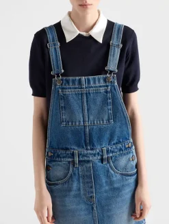 Denim Bib Overall Mini-dress