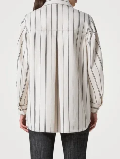 Denim Shirt Jacket In Stripe Print