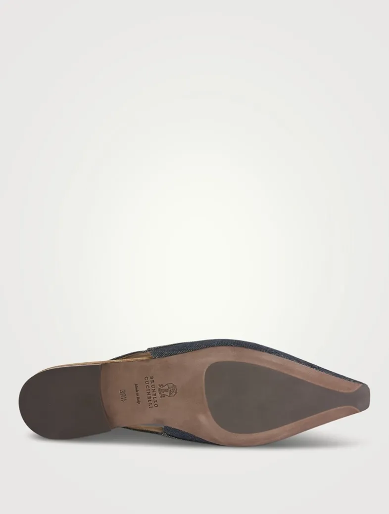 Denim Slingback Flats