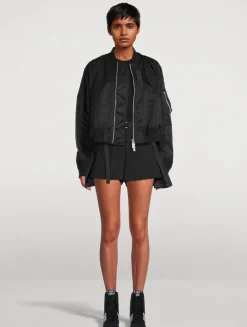 Denim Suiting Mix Shorts