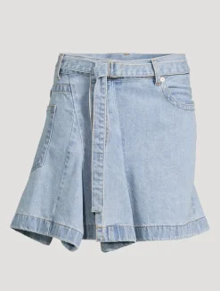 Denim Wrap Mini Skirt