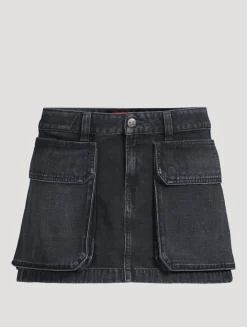 De-Ton Cargo Denim Mini Skirt