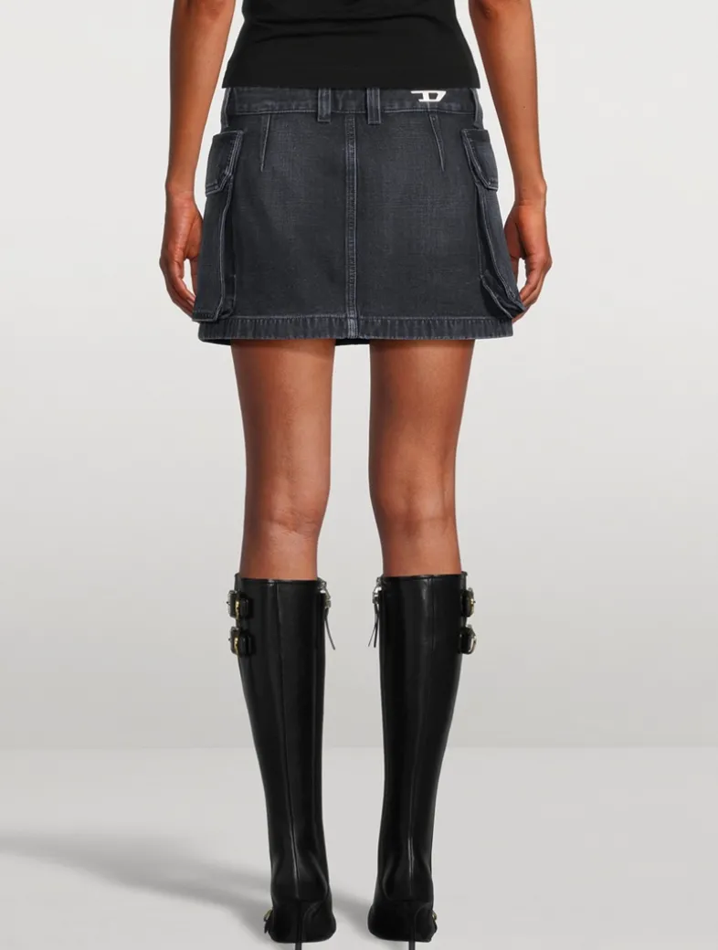 De-Ton Cargo Denim Mini Skirt