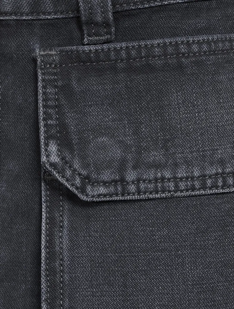 De-Ton Cargo Denim Mini Skirt