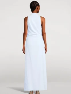 Devyn Asymmetric Crêpe Dress