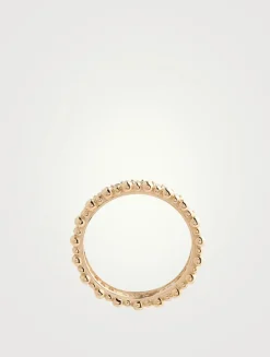 Dew Drop 14K Gold Double Eternity Ring With Diamonds