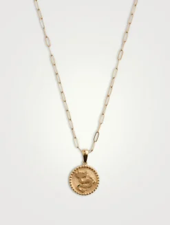 Dew Drop 14K Gold Year Of The Dragon Medallion Necklace
