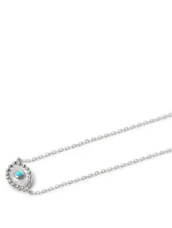 Dew Drop Silver Evil Eye Necklace With Turquoise