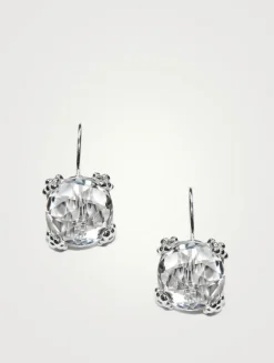 Dewdrop Sterling Silver Cluster Earrings With Topaz