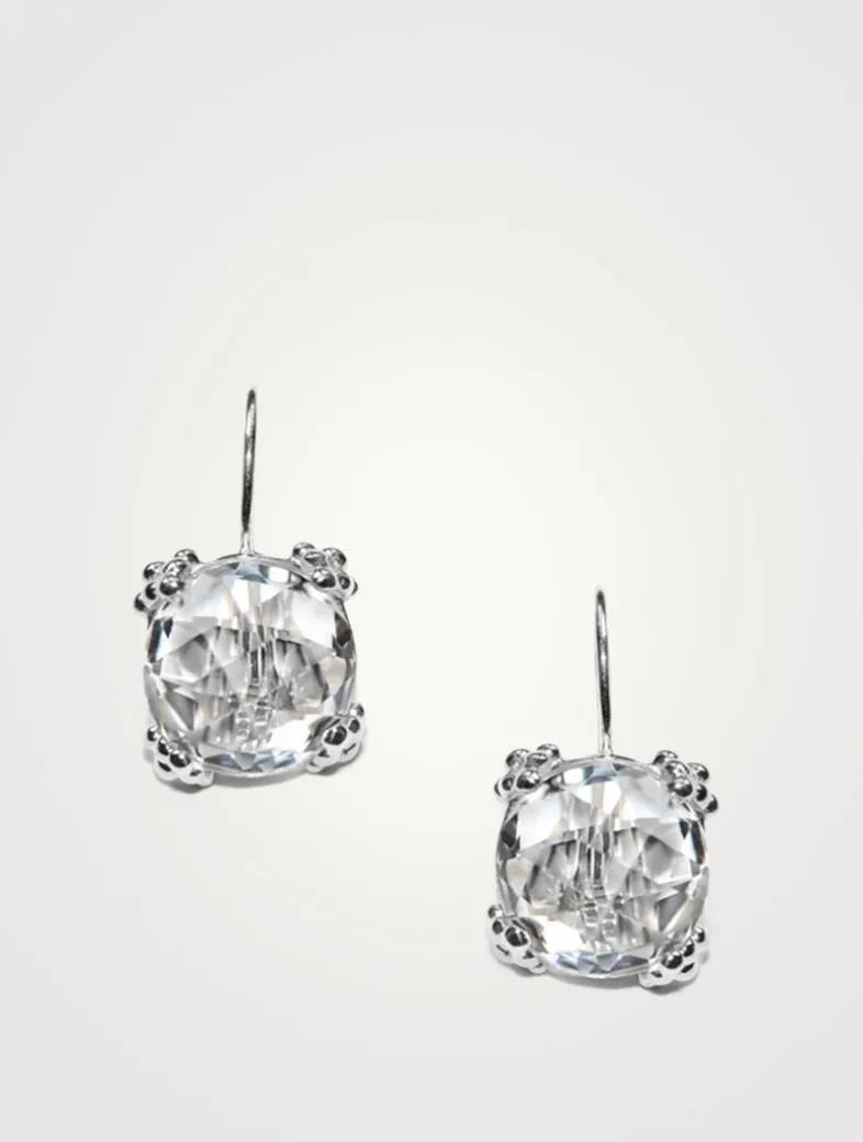Dewdrop Sterling Silver Cluster Earrings With Topaz