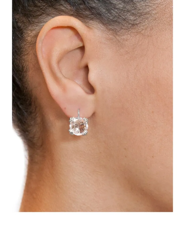Dewdrop Sterling Silver Cluster Earrings With Topaz