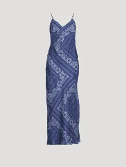 Deyo Silk Maxi Dress In Bandana Print