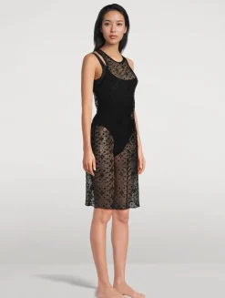 Diamanté Embroidered Mini Dress