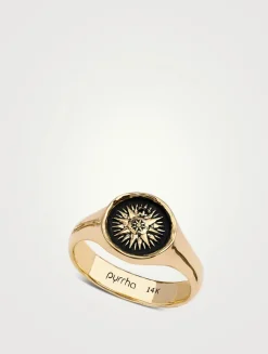 Direction 14K Gold Talisman Signet Ring
