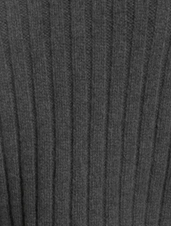 Distressed Rib-Knit Turtleneck