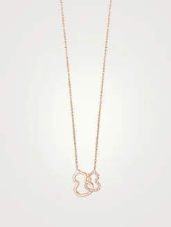 Double Petite Wulu 18K Rose Gold Necklace With Diamonds