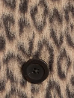 Double-Breasted Coat In Animal Print