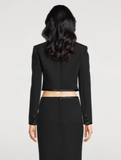 Double-Breasted Crêpe Tuxedo Jacket