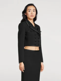 Double-Breasted Crêpe Tuxedo Jacket
