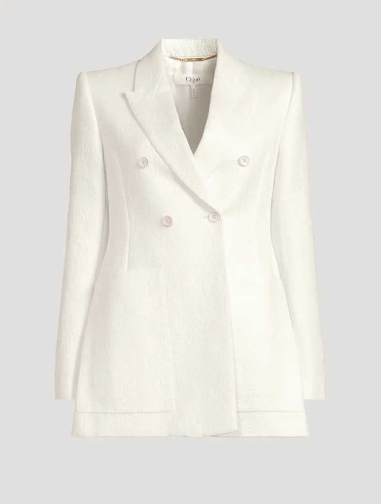 Double-Breasted Jacquard Blazer