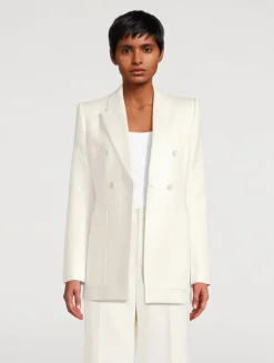 Double-Breasted Jacquard Blazer