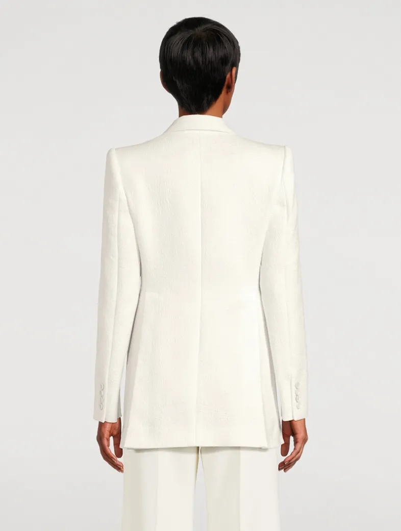 Double-Breasted Jacquard Blazer