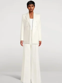 Double-Breasted Jacquard Blazer