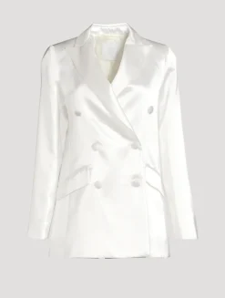 Double-Breasted Satin Jacket