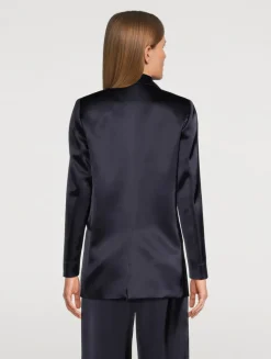 Double-Breasted Satin Jacket