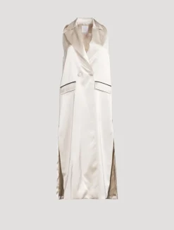 Double-Breasted Satin Vest